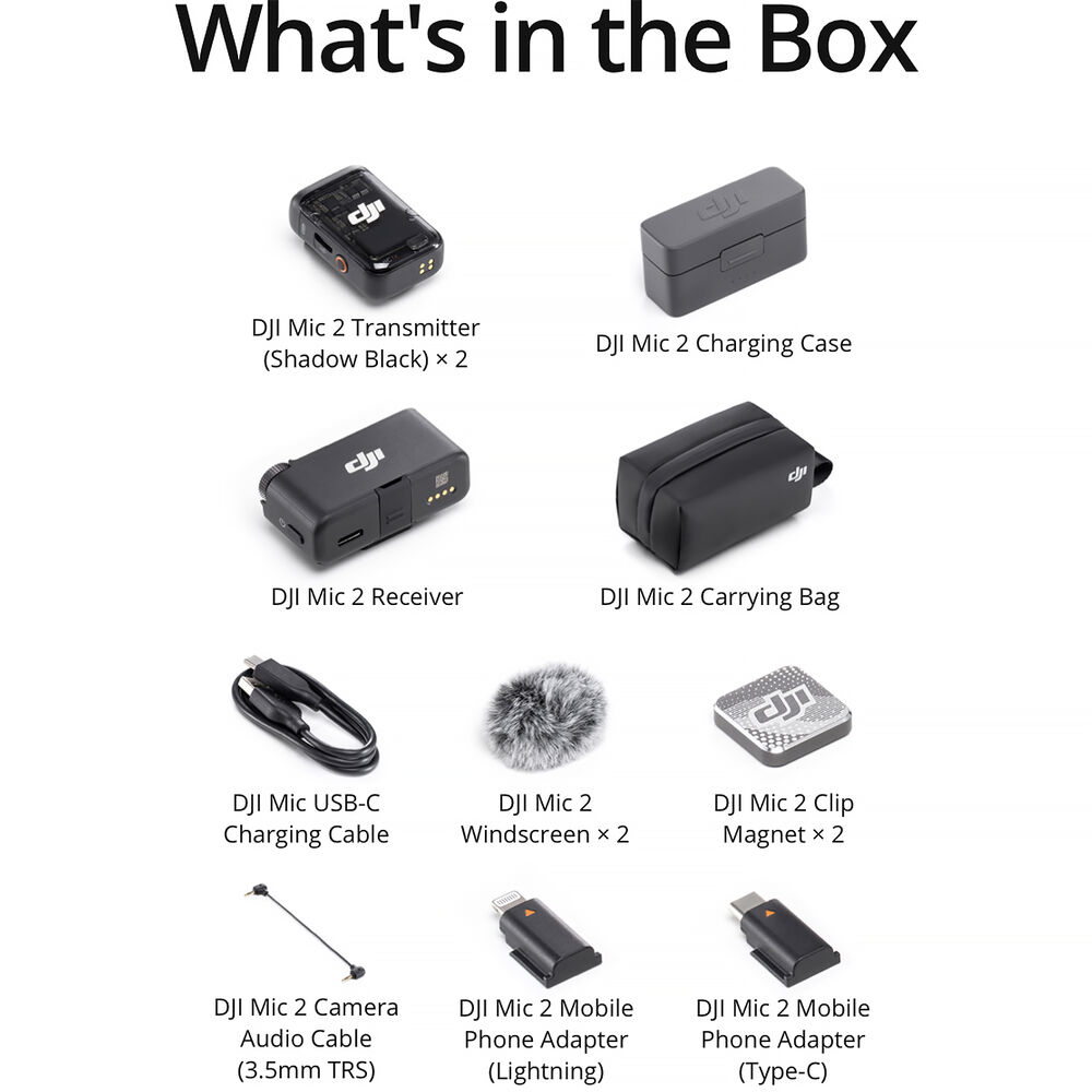 DJI Mic 2 2-Person Compact Digital Wireless Microphone System/Recorder